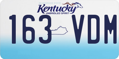 KY license plate 163VDM
