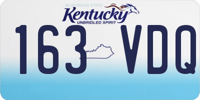 KY license plate 163VDQ