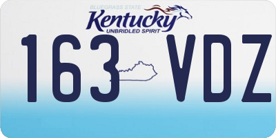 KY license plate 163VDZ