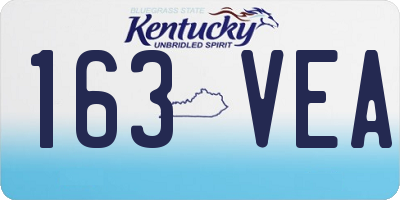 KY license plate 163VEA