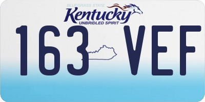 KY license plate 163VEF