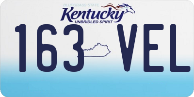 KY license plate 163VEL