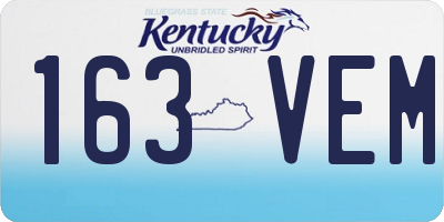 KY license plate 163VEM