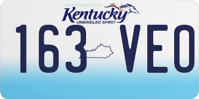 KY license plate 163VEO