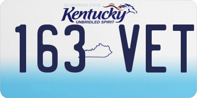 KY license plate 163VET