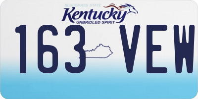 KY license plate 163VEW