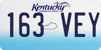 KY license plate 163VEY