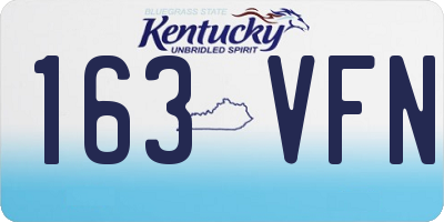 KY license plate 163VFN