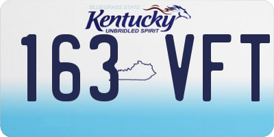 KY license plate 163VFT