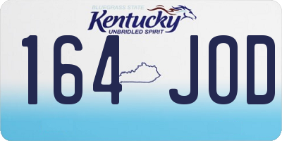 KY license plate 164JOD