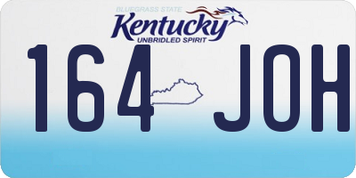 KY license plate 164JOH