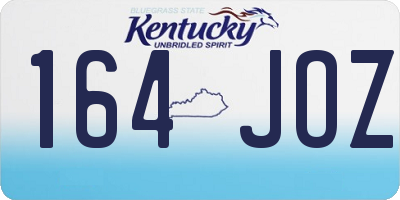 KY license plate 164JOZ