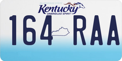 KY license plate 164RAA