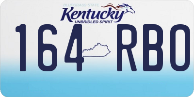 KY license plate 164RBO
