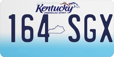 KY license plate 164SGX