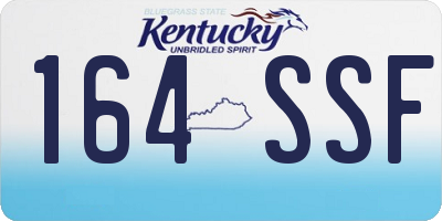 KY license plate 164SSF