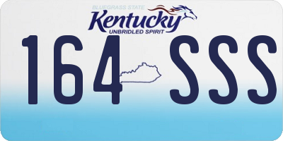KY license plate 164SSS