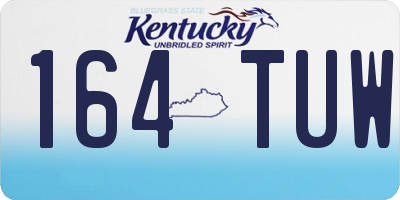 KY license plate 164TUW