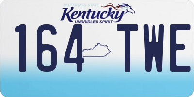 KY license plate 164TWE