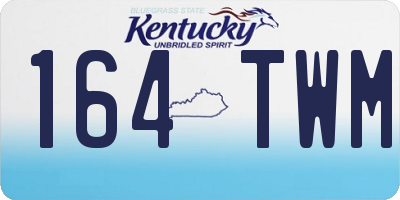 KY license plate 164TWM
