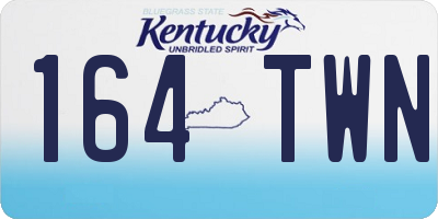 KY license plate 164TWN