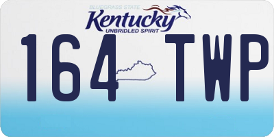 KY license plate 164TWP