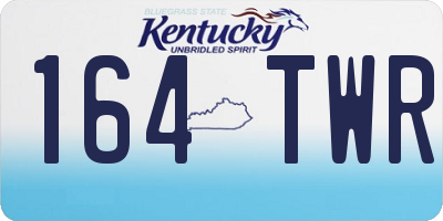 KY license plate 164TWR