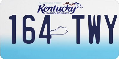 KY license plate 164TWY