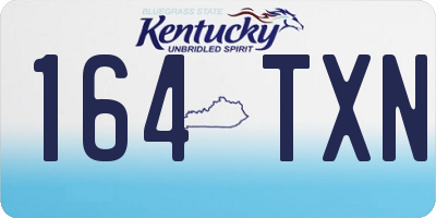 KY license plate 164TXN