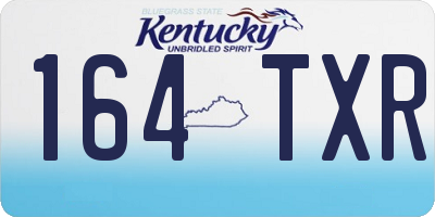 KY license plate 164TXR