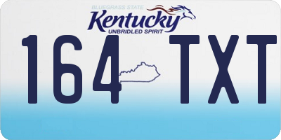 KY license plate 164TXT