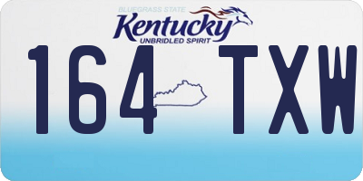 KY license plate 164TXW