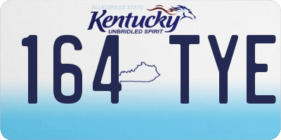KY license plate 164TYE