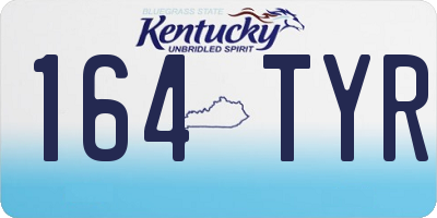 KY license plate 164TYR