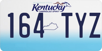 KY license plate 164TYZ