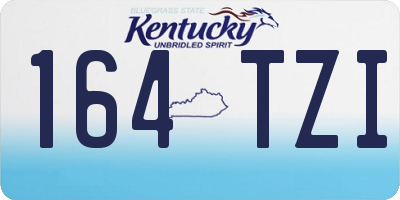 KY license plate 164TZI
