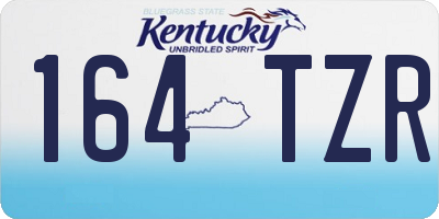 KY license plate 164TZR