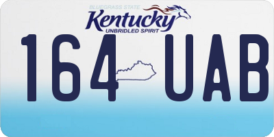 KY license plate 164UAB