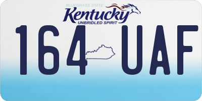 KY license plate 164UAF