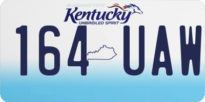 KY license plate 164UAW