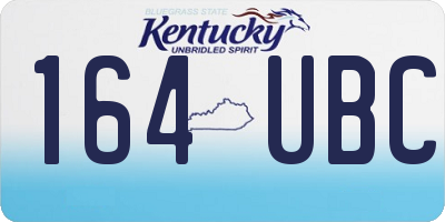 KY license plate 164UBC