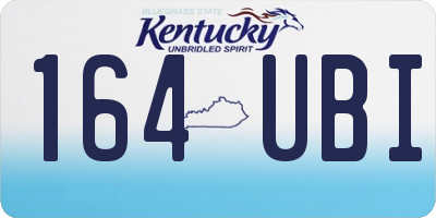 KY license plate 164UBI