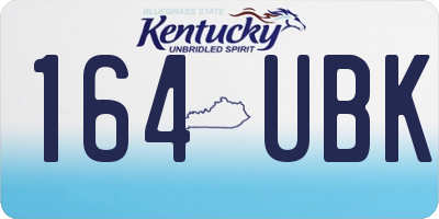 KY license plate 164UBK