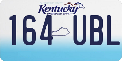 KY license plate 164UBL