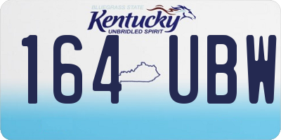 KY license plate 164UBW
