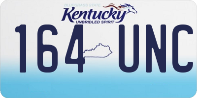 KY license plate 164UNC