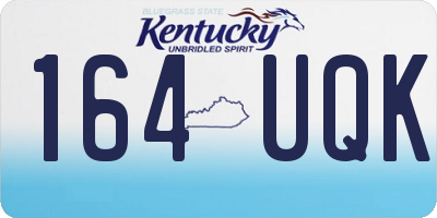 KY license plate 164UQK