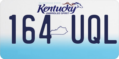 KY license plate 164UQL