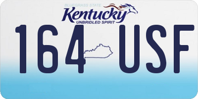 KY license plate 164USF