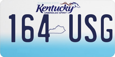 KY license plate 164USG